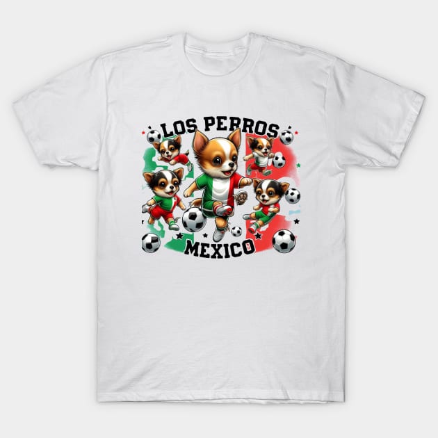 Chihuahua Soccer Futbol Los Perros Mexico #1 T-Shirt by Battlefoxx Living Earth